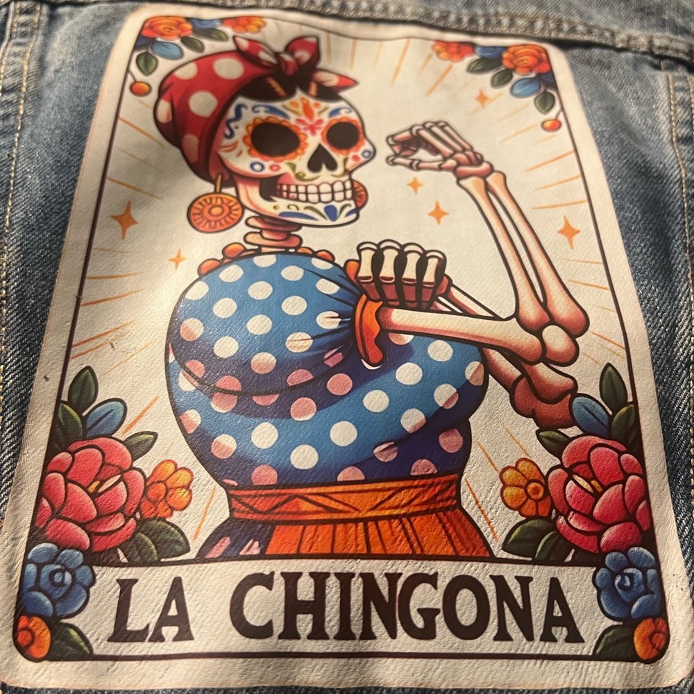 Custom Made Girl Power “La Chingona” Denim Jacket (Girls Size 8)